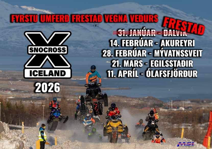 Fyrstu umferð frestað vegna veðurs - Snocross