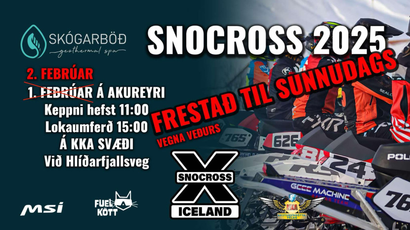 Snocrossinu frestað til sunnudags